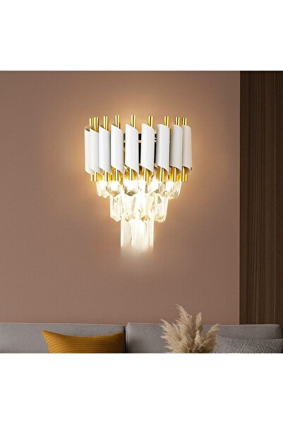 Alista Home VERSAILLES Piccolo Crystal Chandelier Wall Light, 2 x E14, White