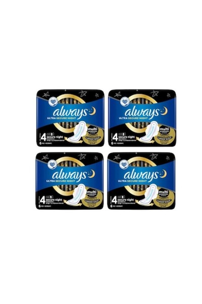 Always Set 4x Ultra Secure Night pads, 6 pcs