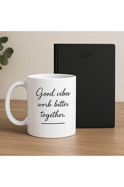 OEM Office 2026 gift set for colleagues and team – Mug with positive message + Agenda, Tipo-Art