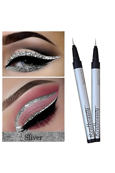 max elegance محدد عيون فضي لامع من ريل بيوتي