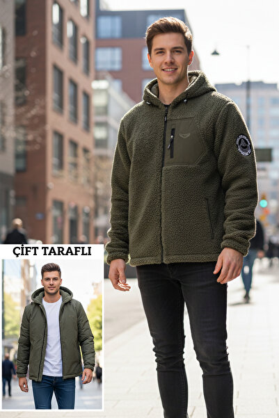 REMSA معطف رجالي من القطيفة ذو وجهين 25725 كاكي