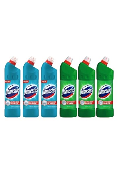 Domestos Set de curățare pentru toaletă, 6 componente (3 x 1L Atlantic, 3 x 1...