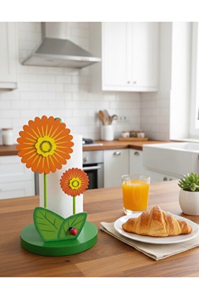 abnturk Ahşap Çiçek Desenli Kağıt Havluluk Peçetelik