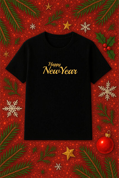 SVART WEAR Μπλουζάκι με θέμα την Πρωτοχρονιά oversized Χριστουγεννιάτικο μπλο...