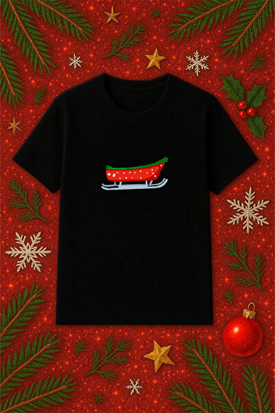 SVART WEAR Μπλουζάκι με θέμα την Πρωτοχρονιά oversized Χριστουγεννιάτικο μπλο...