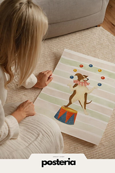 Posteria Vintage Çocuk Odası Dekoru, Bohem İskandinav Çocuk Odası Posteri, Ço...