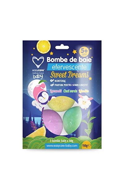 Easycare baby Bombe de baie efervescente Sweet Dreams pentru copii - 3 buc/pungă