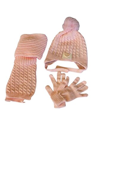 Kitti Set de 3 piese pentru fetiță de 4-8 ani, eșarfă, beretă, mănuși, cu fleece în interior, 25170-02