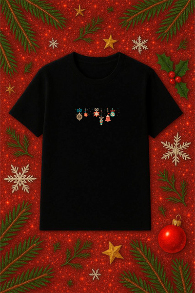 SVART WEAR Μπλουζάκι με θέμα την Πρωτοχρονιά oversized Χριστουγεννιάτικο μπλο...