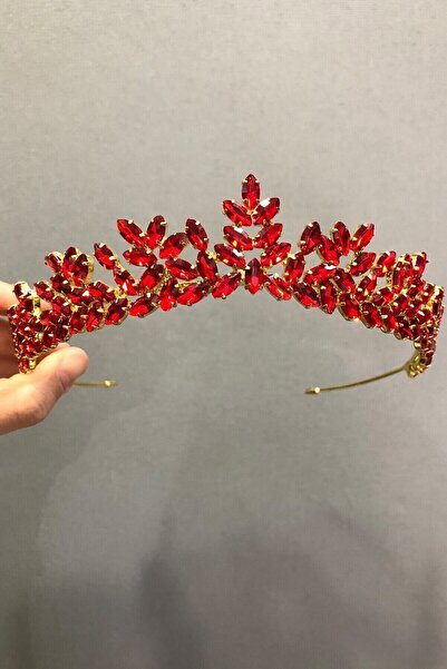 Limelia Γυναικεία κόκκινη κίτρινη χέννα και νυφικό στέμμα