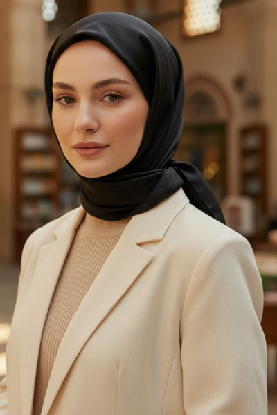 NESSCARF وشاح نسائي مربع 95x95 أنيق ومناسب للاستخدام اليومي