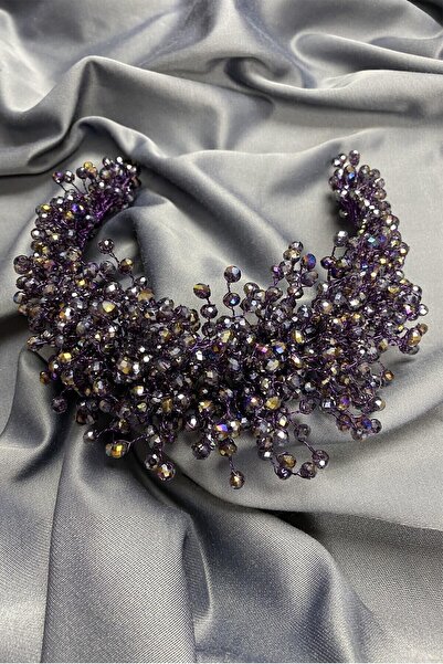 Limelia Henna și coroană de mireasă cu cristale de Pollux violet închis