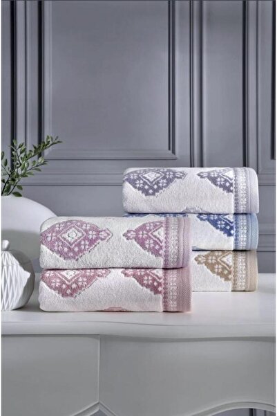 Özdilek Bouche 50X90 3 Color Towel Set Gray-Lilac-Blue