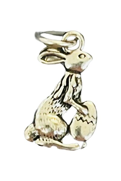 Jolie Silver 925 Silver Pendant - Bunny with Egg, 20 x 10 mm, 1.5 g