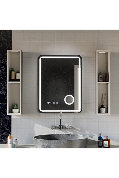 Alista Home Oglindă tactilă cu LED Ulrich, sistem de dezaburire, ceas și temp...