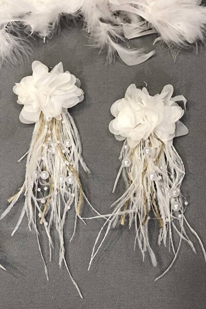 Limelia White Pearl Straw Feather Earrings – Bijoux Earrings