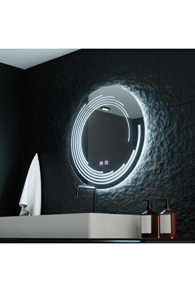 Alista Home Oglindă rotundă cu LED Lira Touch 60 cm, dezaburire, reglabilă in...