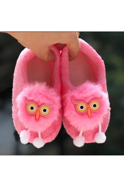 Pandalina Детски пантофки Сладки пантофки във формата на сова Неплъзгаща се подметка Детска градина Домашни обувки