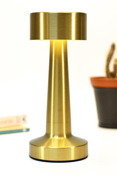 Telvesse Şarjlı Dokunmatik Masa Lambası Metal 3 Işık Parlaklık Ayarlı Gece Ma...