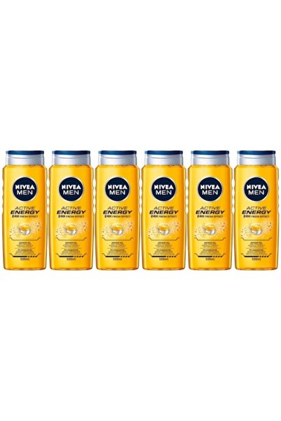 NIVEA Set 6 x Gel de duș Men Active Energy 500ml - Hidratare intensivă