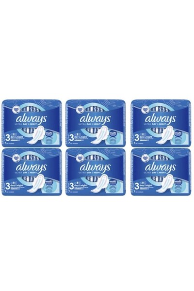 Always Set 6 x Ultra Night pads (7 pcs each)