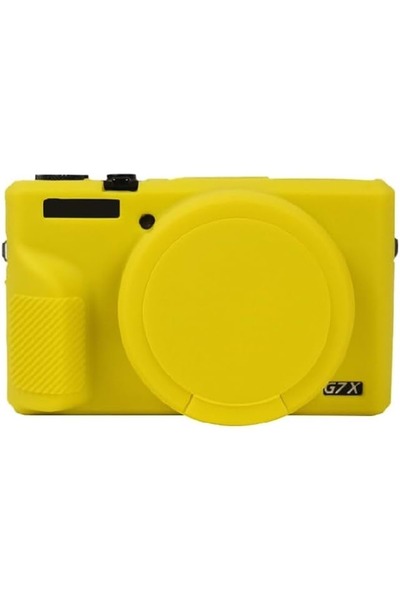 DP Canon Powershot G7 X Mark III / G7x3 Lens Kapaklı Yumuşak Silikon Koruyucu Kılıf Sarı Renk