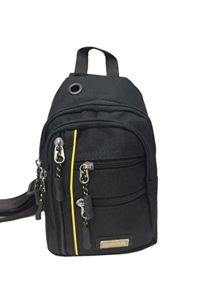 SEVENTEEN 4924 Striped Men's Body Bag Crossbody Bag - Black