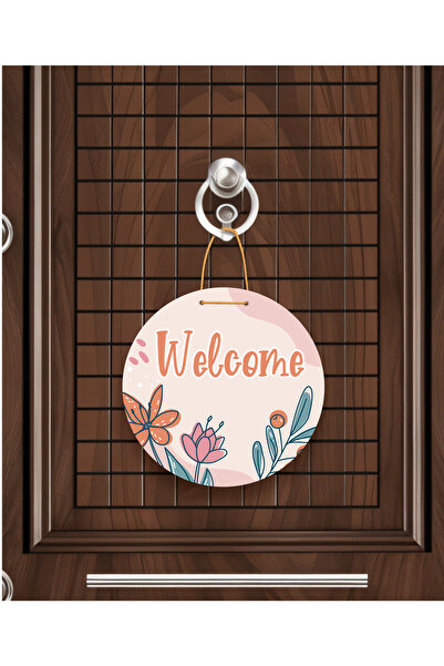 M&H Quality Flower Patterned Welcome Door Ornament |   Door Accessory