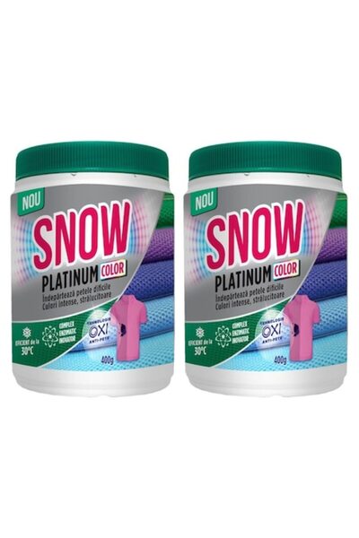 Snow Pachet 2 x Pudră de îndepărtare a petelor Platinum Color, 400 g