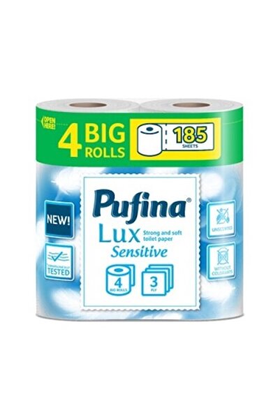 PUFINA Hârtie igienică Sensitive Lux, 4 role, 3 straturi