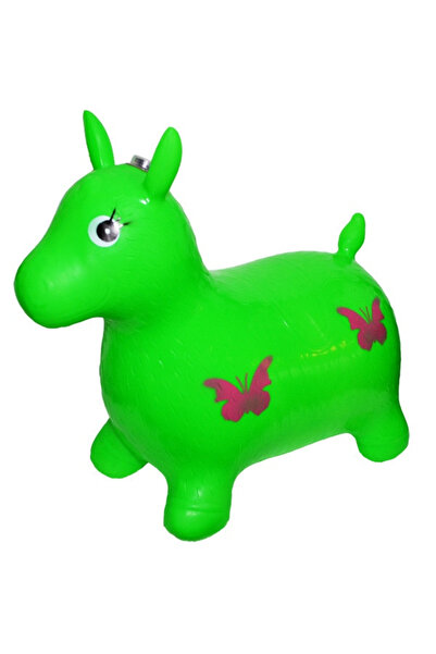 Royal Inflatable Jumper Horse made of Rubber for jumping, Music and Lights, Indoor or Outdoor - Green