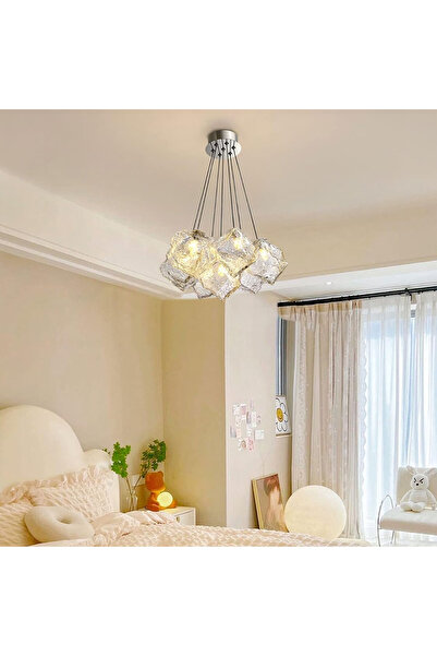 Alista Home Candelabru modern suspendat ECOLUCE glob 7xE27 înălțime reglabilă cromat