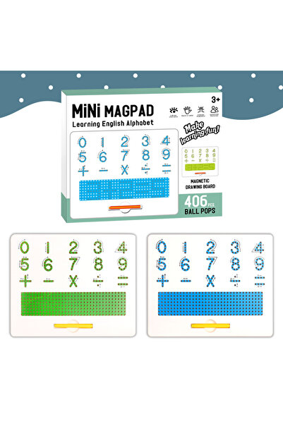 Montessori Educational magnetic board toy with pen and 406 balls - learning numbers and mathematical operations