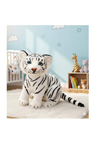 Flower Toys Peluş Beyaz Oturan Kaplan