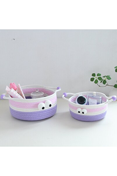 Other Cotton Rope Woven Handle Cute Desktop Storage Basket