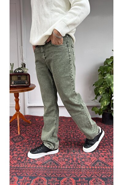 Casualmen32 Yeşil Yıkamalı Baggy Jean