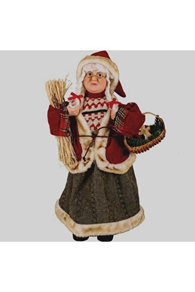 OEM Christmas Decorative Figurine Mrs. Santa Claus with Basket 61cm