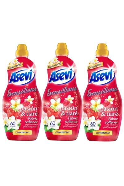 ASEVI Set 3 balsamuri de rufe Sensations Passion, 1,44 l (60 spălări fiecare)