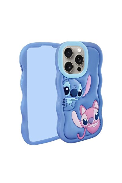 madamcase غطاء آيفون 15 برو ماكس من السيليكون اللين اللطيف باللون الأزرق