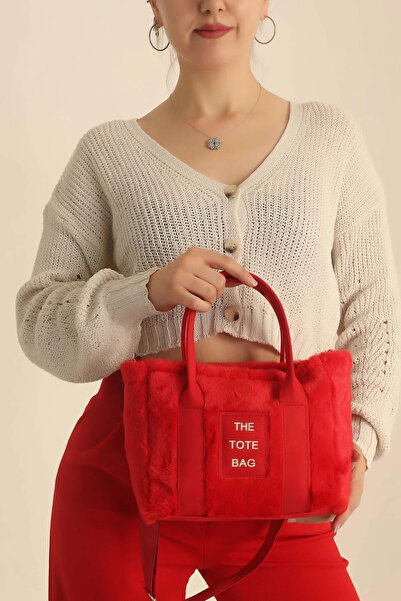 Sargınlar حقيبة كروس نسائية من الفرو المخملي بحزام كولون