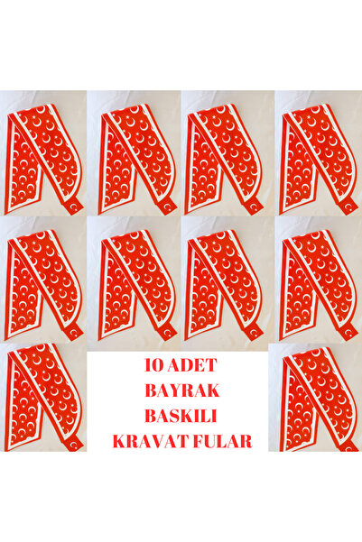 GÜLMEYSA 10 قطع من ربطة عنق بتصميم خاص بنمط نجمة القمر باللون الأحمر