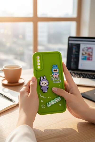 batuteknoloji Samsung Galaxy A70 Labubu Kabartma Yüzeyli Çikolata BTU Silikon...