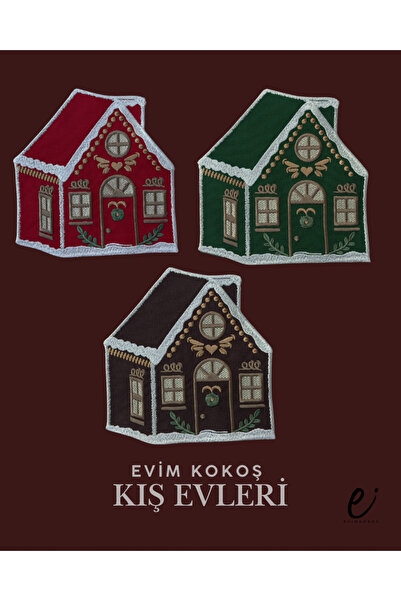 EVİMKOKOŞ Yılbaşı Kokteyl Peçete Kış Evleri 2 Li