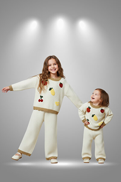 Neva Baby Boutique طقم بناتي مكون من قطعتين: سترة فواكه وبنطلون واسع الساق عا...