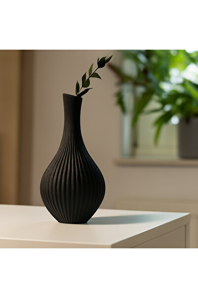 Asimeyz Japandi NINA Vazo - Zarif Çiçek Modern 3D Baskı Dekoratif (Çap 11,8 x Yükseklik 20 cm)