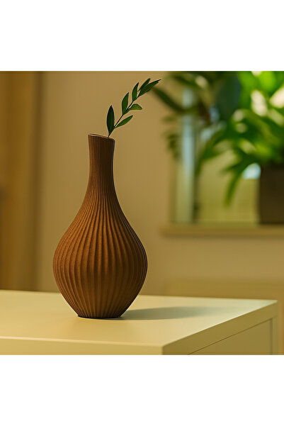 Asimeyz Japandi NINA Vazo - Zarif Çiçek Modern 3D Baskı Dekoratif (Çap 11,8 x Yükseklik 20 cm)