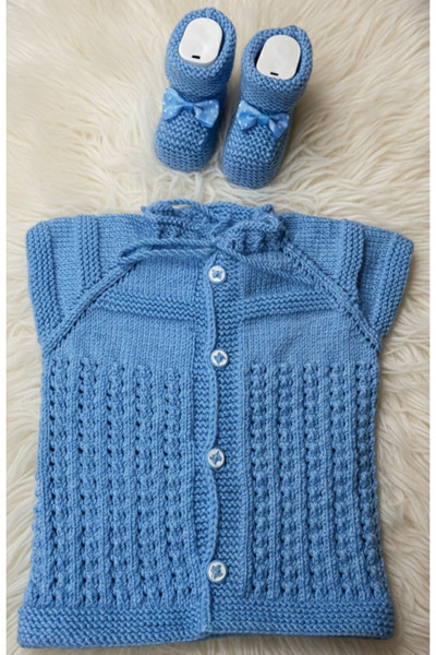 Hiciw Hand Knitted Vest and Booties | |   Baby & Kids Vest and Booties Set