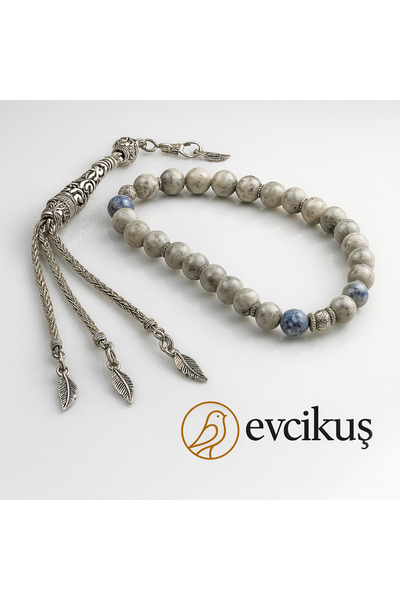 Doğal Taşlar 8 mm Mavi Benekli Jasper Doğal Taş Tesbih – 33’lü