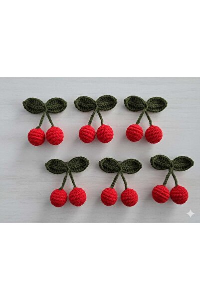 acsesuaris 2li Kirazlı Örgü Toka