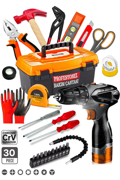 Saatistan Premium 30'lu Matkaplı Combo Set, Pense, Yankeski ve Tornavida Dâhil